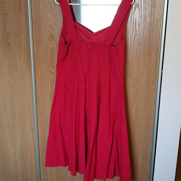 Torrid Red Stretchy Lace Patterned Swing Dress - Picture 3 of 4